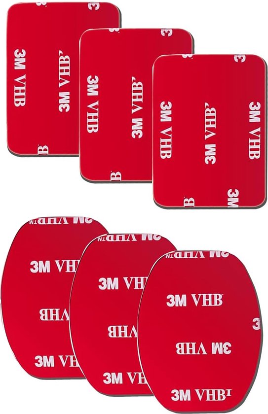 YONO Adhesive Stickers geschikt voor GoPro - Action Camera Mounts - Flat - Curved - Accessoires - 6 stuks