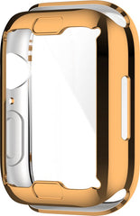 YONO Full Cover Bumper geschikt voor Apple Watch Series 7 / 8 / 9 (41 mm) - Screen Protector Hoesje iWatch - Rose Goud