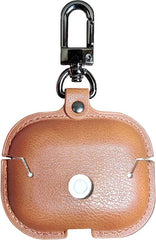 YONO Hoesje geschikt voor Airpods Pro 1 / 2 - Leer met Clip - Lichtbruin