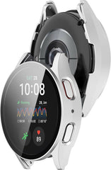 YONO Hoesje geschikt voor Samsung Galaxy Watch 7 - 40mm - Screenprotector Case - Glas - Zilver