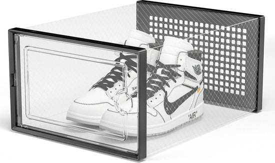 YONO Sneakerbox - Schoenenbox - Schoenen Opbergsysteem - Schoenenrek Organizer - Transparant - Zwart - 1 Box