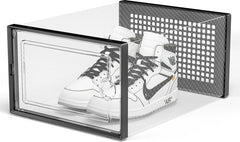 YONO Sneakerbox - Schoenenbox - Schoenen Opbergsysteem - Schoenenrek Organizer - Transparant - Zwart - 1 Box