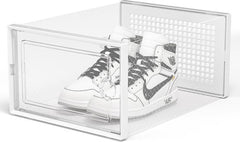YONO Sneakerbox - Schoenenbox - Schoenen Opbergsysteem - Schoenenrek Organizer - Transparant - Wit - 1 Box
