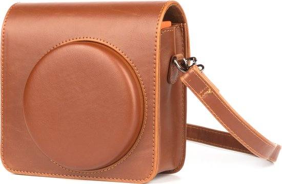 YONO Case geschikt voor Fujifilm Instax SQUARE SQ40 - Hoesje met Draagriem - Bruin