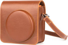YONO Case geschikt voor Fujifilm Instax SQUARE SQ40 - Hoesje met Draagriem - Bruin