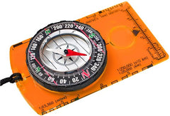 YONO Plaatkompas - Kaartkompas - Kompas met Liniaal en Vergrootglas - Waterdicht - Oranje