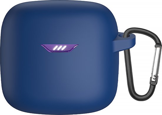 YONO Soft Case geschikt voor JBL Tune Flex - Siliconen Hoesje met Clip - Donkerblauw
