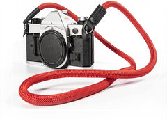 YONO Camera Riem Nylon voor Compact Camera en Systeemcamera - Vintage Schouder Strap geschikt voor Canon / Nikon / Sony / Panasonic - Rood