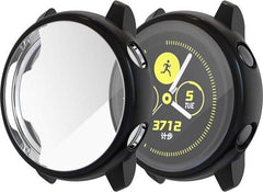 YONO Full Cover Bumper geschikt voor Samsung Galaxy Watch Active 2 40mm – Siliconen Case Screenprotector Hoesje – Zwart