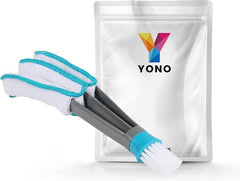 YONO Jaloezie Reiniger - Lamellen Stoffer - Luxaflex Borstel - Stof Verwijderaar - Blauw/Grijs