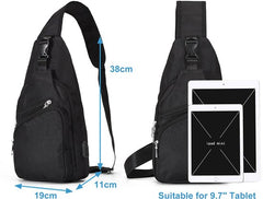 YONO Sling Bag - Crossbody Tas - Heren en Dames - Schoudertas - Borsttas - Zwart