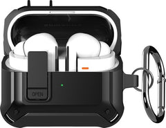 YONO Armor Hard Case geschikt voor Samsung Galaxy Buds 3 - 3 Pro - Hoesje met Lock - Zwart