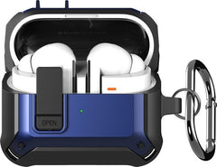 YONO Armor Hard Case geschikt voor Samsung Galaxy Buds 3 - 3 Pro - Hoesje met Lock - Donkerblauw