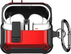 YONO Armor Hard Case geschikt voor Samsung Galaxy Buds 3 - 3 Pro - Hoesje met Lock - Rood