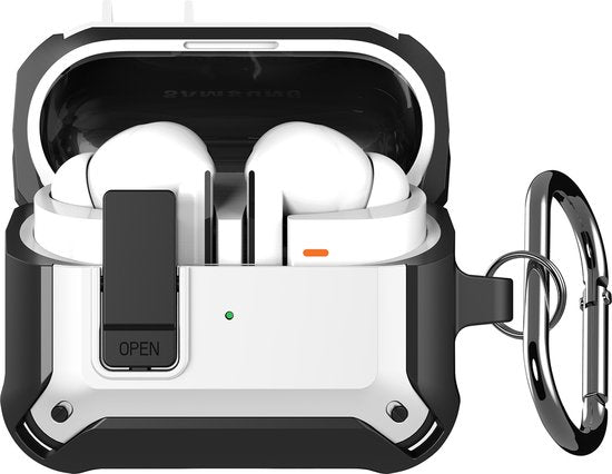 YONO Armor Hard Case geschikt voor Samsung Galaxy Buds 3 - 3 Pro - Hoesje met Lock - Wit
