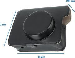 YONO Vintage Hoesje geschikt voor Fujifilm Instax Wide 300 - Case met Draagriem – Zwart