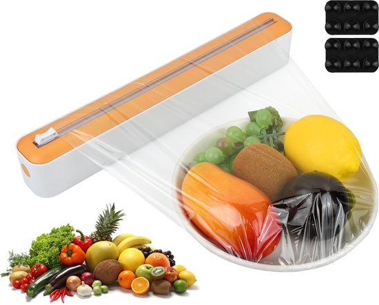 YONO Universele Foliehouder - Foliesnijder Dispenser geschikt voor Aluminium / Huishoud Folie - Rollenhouder Keuken - Geel