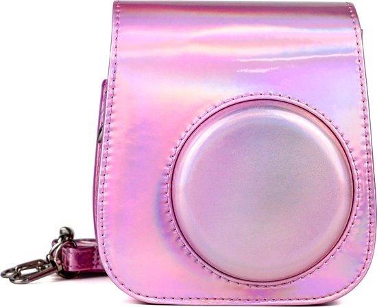 YONO Case geschikt voor Fujifilm Instax Mini 11 / 9 / 8 – Hoesje met Draagriem – Camera Tas - Rose Gold