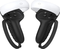 YONO Grip Case met Strap geschikt voor Oculus Quest 2 Touch Controller - Bescherming Cover Accessoires Meta Quest 2 - 2 Stuks - Zwart