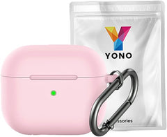 YONO Hoesje geschikt voor Apple Airpods 3 - Siliconen Soft Case met Clip - Lichtroze