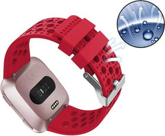 YONO Bandje geschikt voor Fitbit Versa 2 - Siliconen - Sport Air - Rood - Large