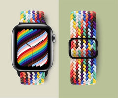 YONO Gevlochten Nylon Stretch Bandje geschikt voor Apple Watch - 42 / 44 / 45 / 49 mm - Lichtgrijs