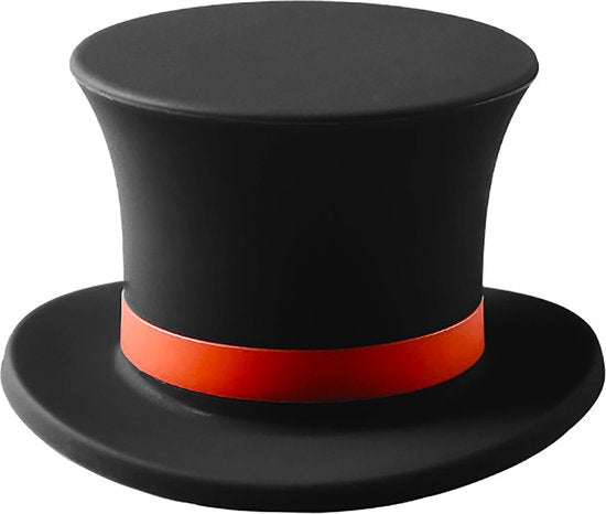 Wijnstopper Hoed - Wijnstop Grappig - Flessenstop - Wijndop - Flesafsluiter - Zwart