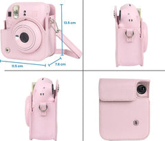 YONO Accessoires Set geschikt voor Fujifilm Instax Mini 12 - Camera Tas met Draagriem - Hoesje en Fotoalbum - Bloesem Roze
