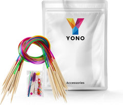 YONO Rondbreinaalden Set - 40 cm - Breinaalden zonder Knop - Haaknaalden - 18 Delig