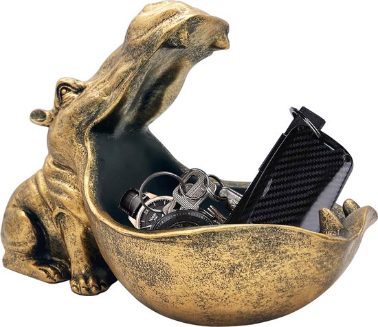 YONO Sleutelbakje - Sieraden Bakje - Sleutelschaal - Beeldjes Decoratie - Hippo XL
