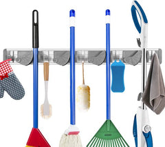 YONO Bezem Ophangsysteem - Bezemhouder - Klem met Haak - Stelen - Borstels - Tuingereedschap