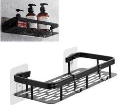 YONO Doucherek Wand - Hangend zonder Boren - Zelfklevend Badkamer Rekje - Zwart