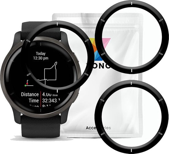 YONO Screen Protector Set geschikt voor Garmin Venu 2 - Volledige Scherm Bescherming - 3 stuks