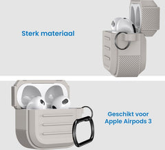 YONO Hoesje geschikt voor Apple Airpods 3 - Army Case - Beige