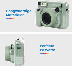 YONO Case geschikt voor Fujifilm Instax Wide 400 - Bescherm Hoes met Draagriem - Transparant