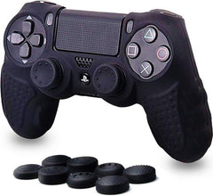 YONO Hoesje geschikt voor PS4 Controller – Skin met Thumb Grip – Zwart