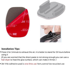 YONO Adhesive Stickers geschikt voor GoPro - Action Camera Mounts - Flat - Curved - Accessoires - 6 stuks