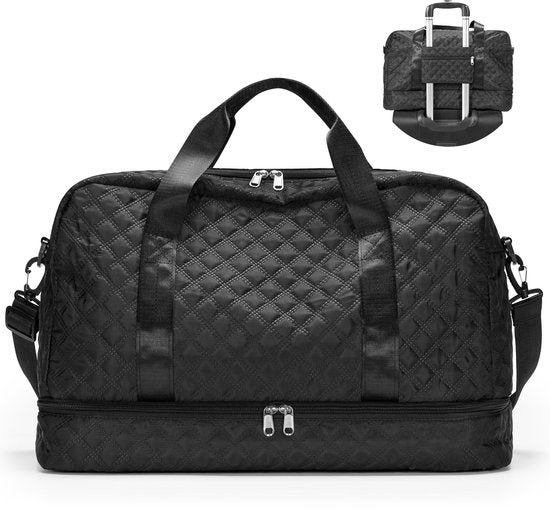 YONO Reistas Handbagage - Weekendtas 50x30x25 - Duffel Bag - Dames - Heren - Zwart