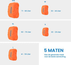 YONO Regenhoes Rugzak Waterdicht - Reflecterende Backpack Hoes - 30 tot 40 Liter - Oranje - M