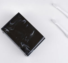 YONO Tandenborstelhouder Vrijstaand - Houder Tandenborstel - Scheermesje - Electrische - Opzetstukjes - Bakje Badkamer Organizer - Marmer Zwart