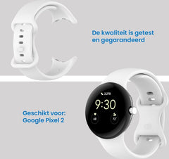 YONO Bandje geschikt voor Google Pixel 2 - Siliconen Armband - Wit