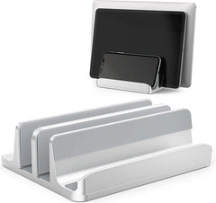 YONO Aluminium Laptop Standaard Verticaal XL – Verticale Houder voor Bureau / Tablet / Telefoon / Macbook - Zilver