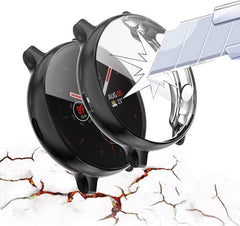 YONO Full Cover Bumper geschikt voor Samsung Galaxy Watch Active 2 44mm – Siliconen Case Screenprotector Hoesje – Zwart