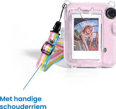 YONO Case geschikt voor Fujifilm Instax Mini 12 – Hoesje met Draagriem – Transparant