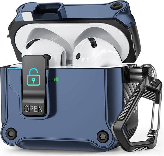 YONO Hoesje geschikt voor Airpods 4 - Case - Lock - Donkerblauw
