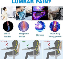 YONO Rugkussen Onderrug Ergonomisch - Autostoel - Bureaustoel - Memory Foam - Orthopedisch Lendekussen - Rugsteun