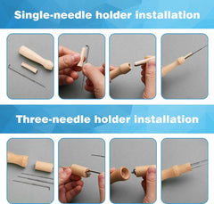 YONO Naaldvilten Pakket - Vilt Naalden - Needle Felting Starterset voor Viltwol - 24 Delig