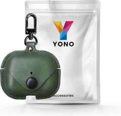 YONO Hoesje geschikt voor Airpods Pro 1 / 2 - Leer met Clip - Donkergroen
