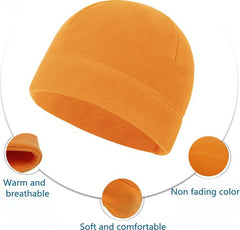YONO Thermo Muts - Helmmuts Fleece - Fiets Muts voor onder Helm - Heren en Dames - Winter - Zomer - Oranje