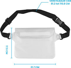 YONO Heuptasje Waterdicht - Fanny Pack Doorzichtig - Waterdichte Heuptas - Vakantie - Reizen - Festival - Dames en Heren - Wit